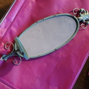 Cozy Cottage/Rustic, Fleur De Lis Accent Mirrored Wall-Hanging Candle Holder